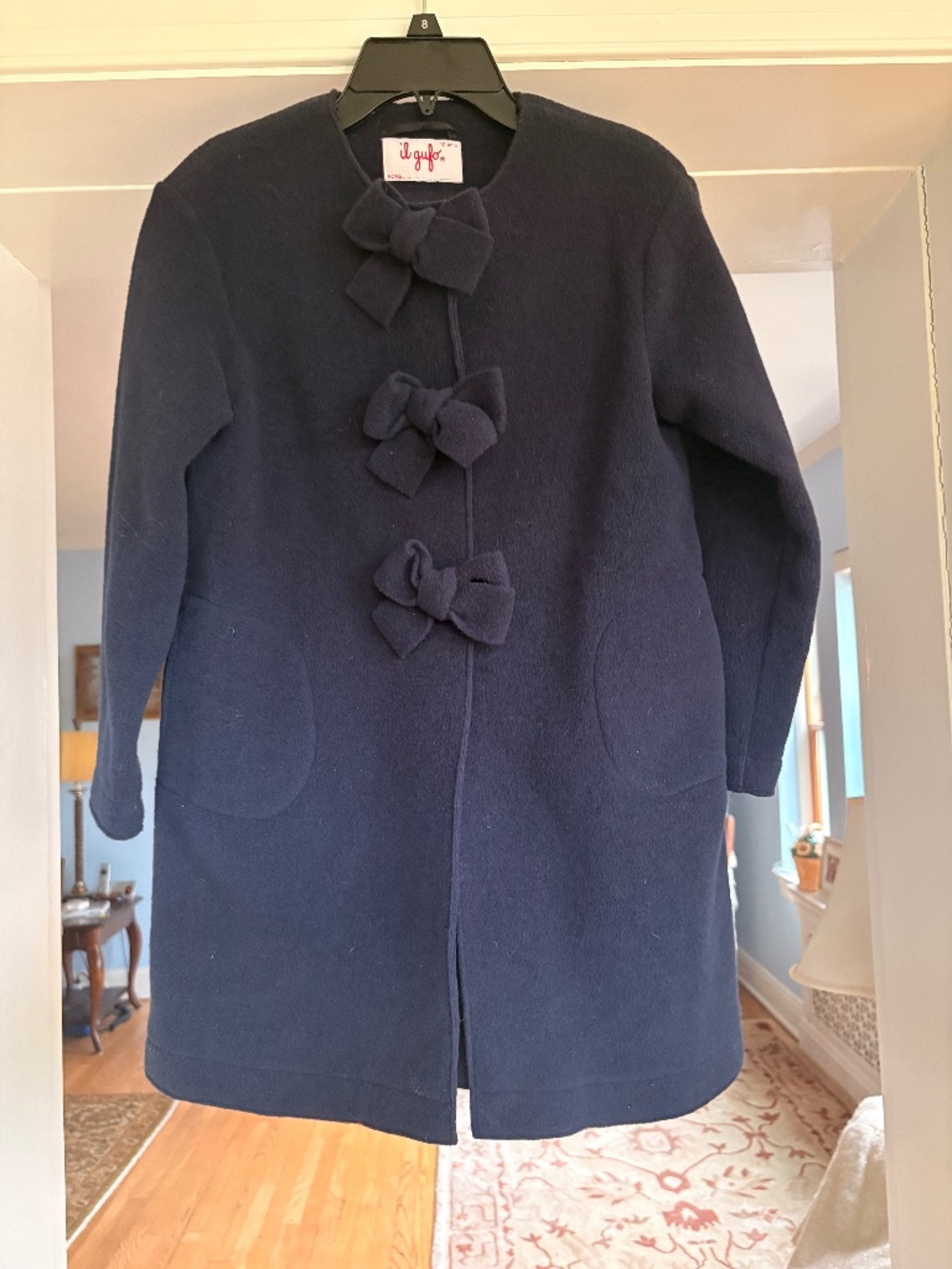 Il Gufo "The Owl" Navy Fleece Coat Highend Italian Luxury Elegance Designer 10